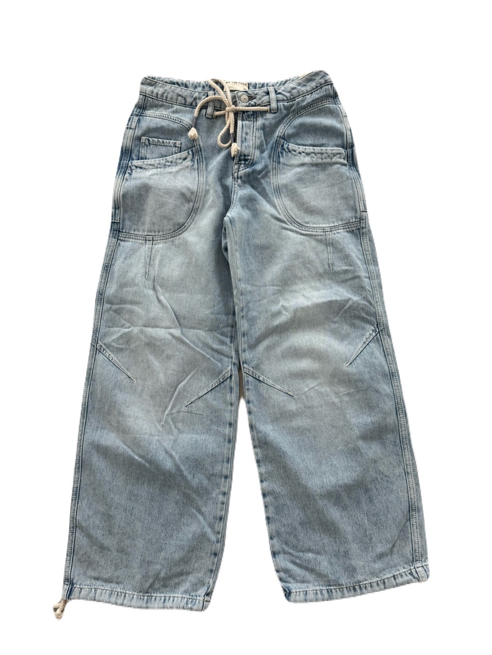 NWT Women's Free People Love Language Low Rise Denim Baggy Jeans Size 28 - Picture 3 of 8